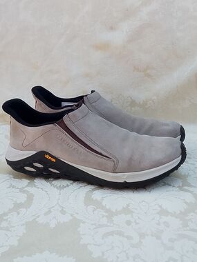 Merrill Jungle Monk Suede Slip-on Shoes Gray Vibram Air Cushion Comfort Men's 11
